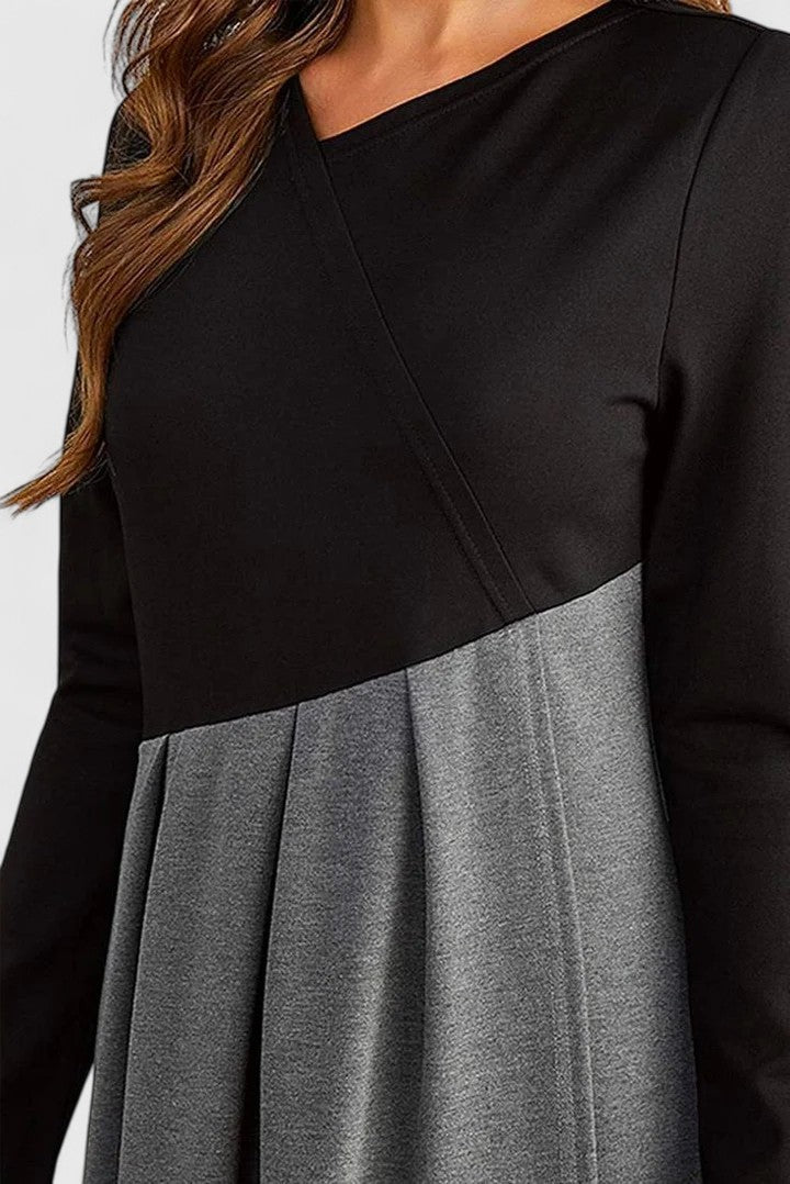 Emmeline Cross | Wool-Blend Colour-Block Maxi Dress