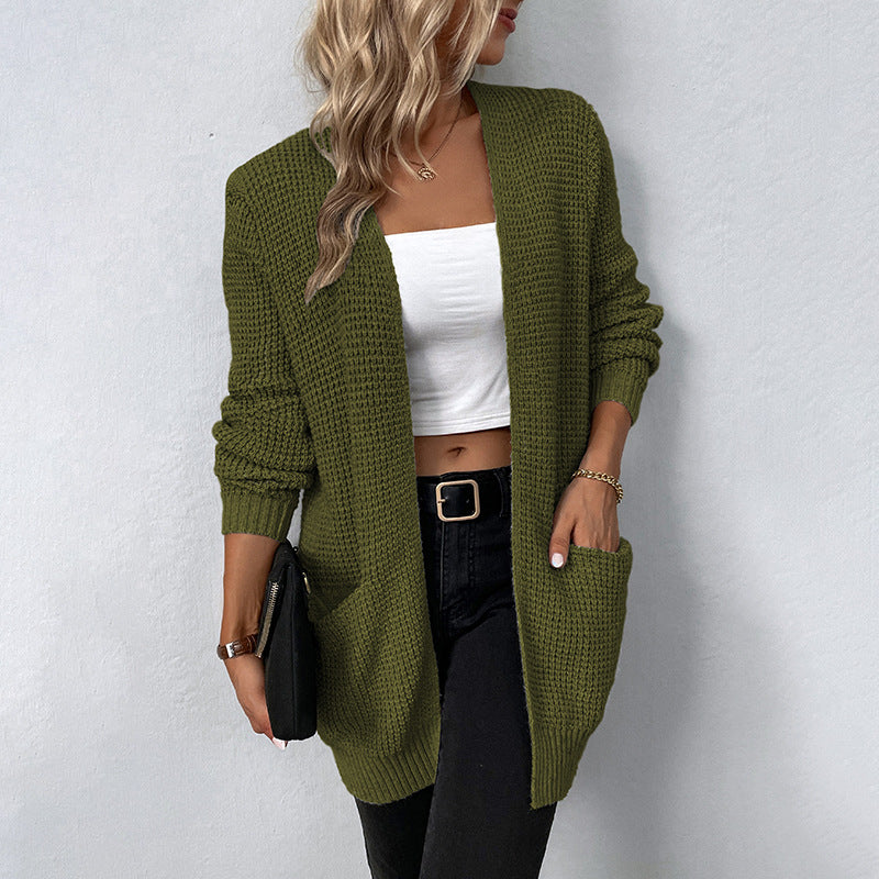 Rebecca Hartley | Grey Waffle-Knit Longline Cardigan