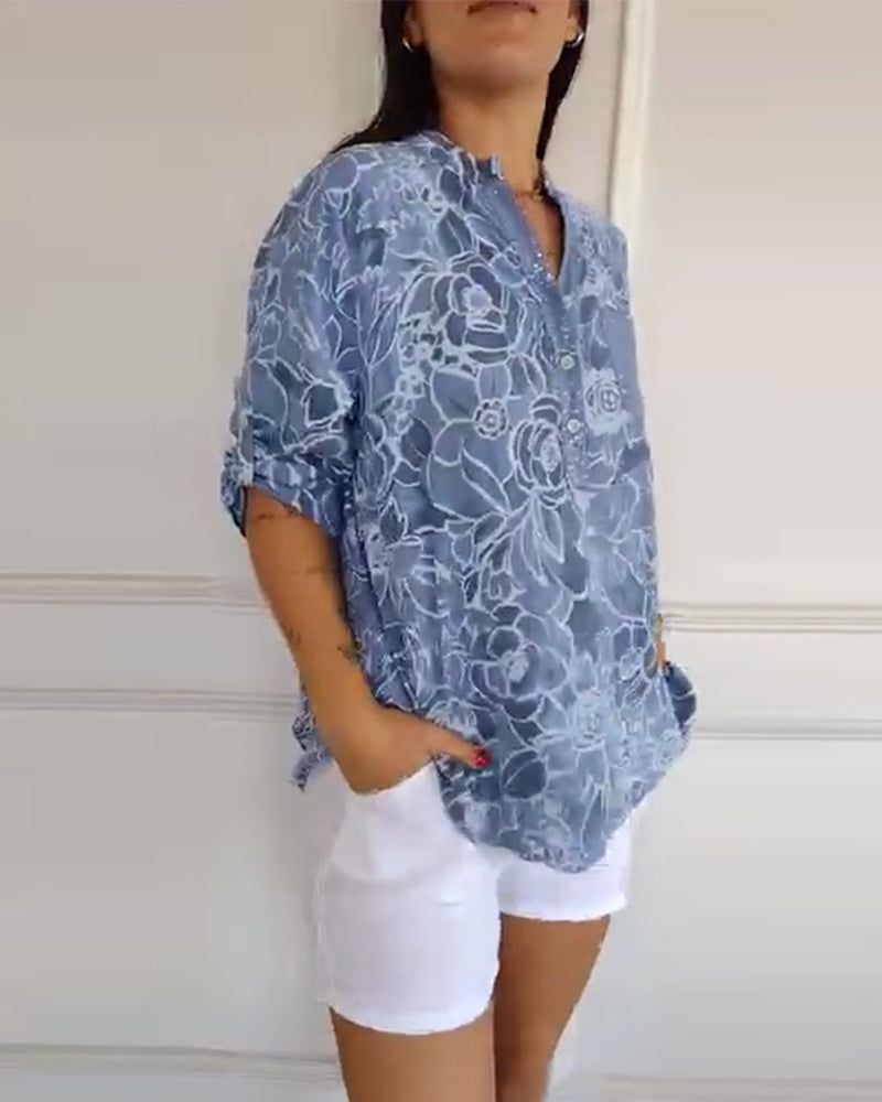 Imogen Sutcliffe | Floral Print Blouse With Roll-Up Sleeves