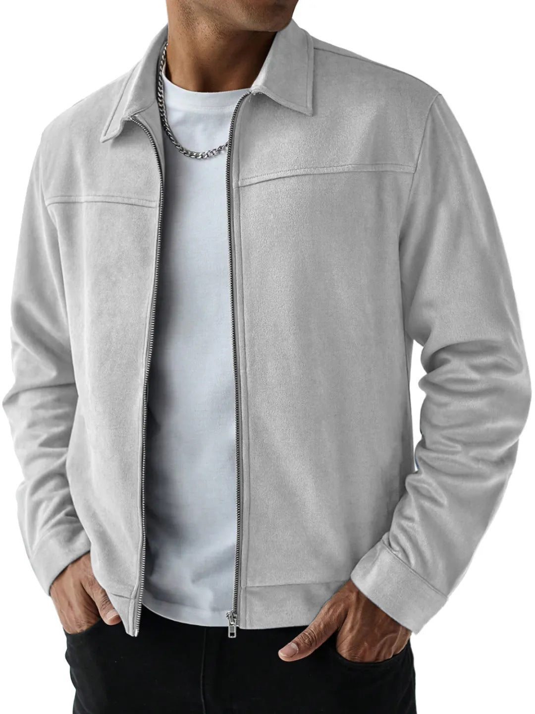Angus Whitfield | Olive Suede-Effect Mens Jacket