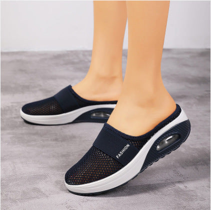 Cecily Hartwell | Mesh Slip-On Slippers With Platform Sole