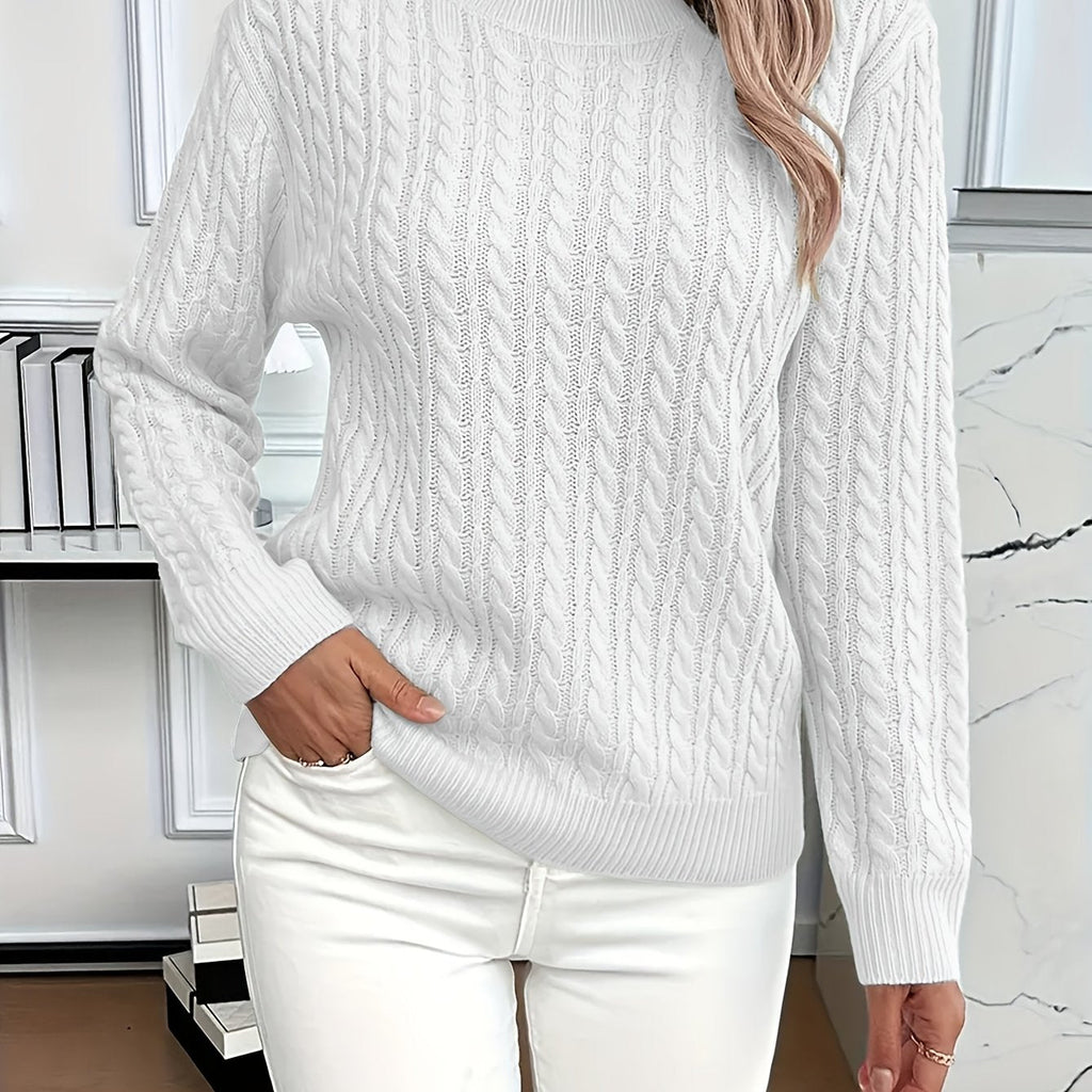 Millicent Hall | Cable-Knit Round Neck Sweater