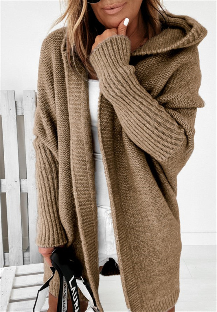 Hazel Newton | Oversized Hooded Knit Cardigan