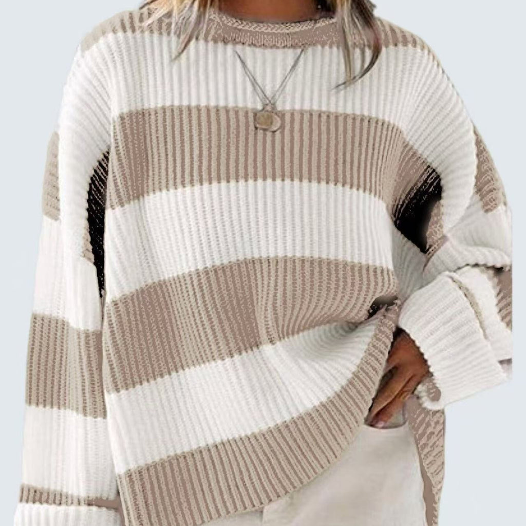 Lily Forsythe | Striped Batwing Sleeve Knit Jumper