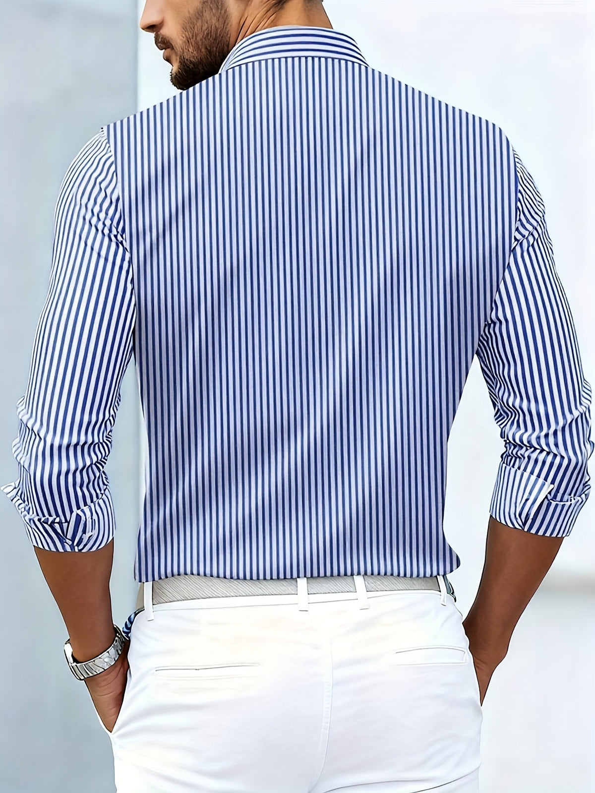 Thomas Redgrave | Striped Long Sleeve Shirt for Men