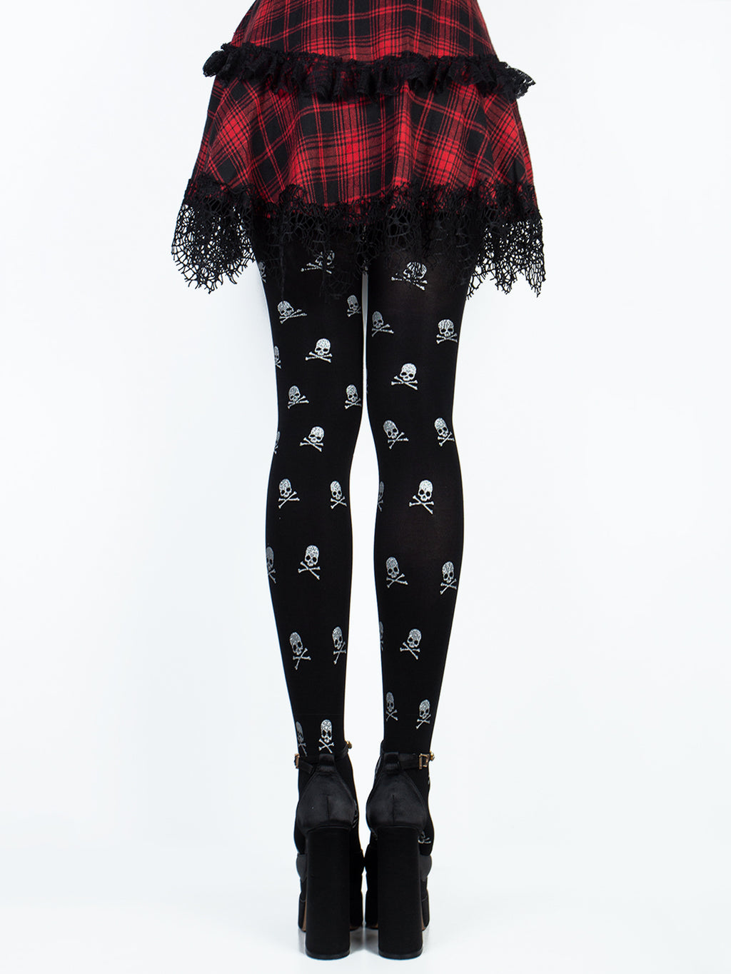 Eliza Marchbanks | Glitter Skull Print Halloween Tights