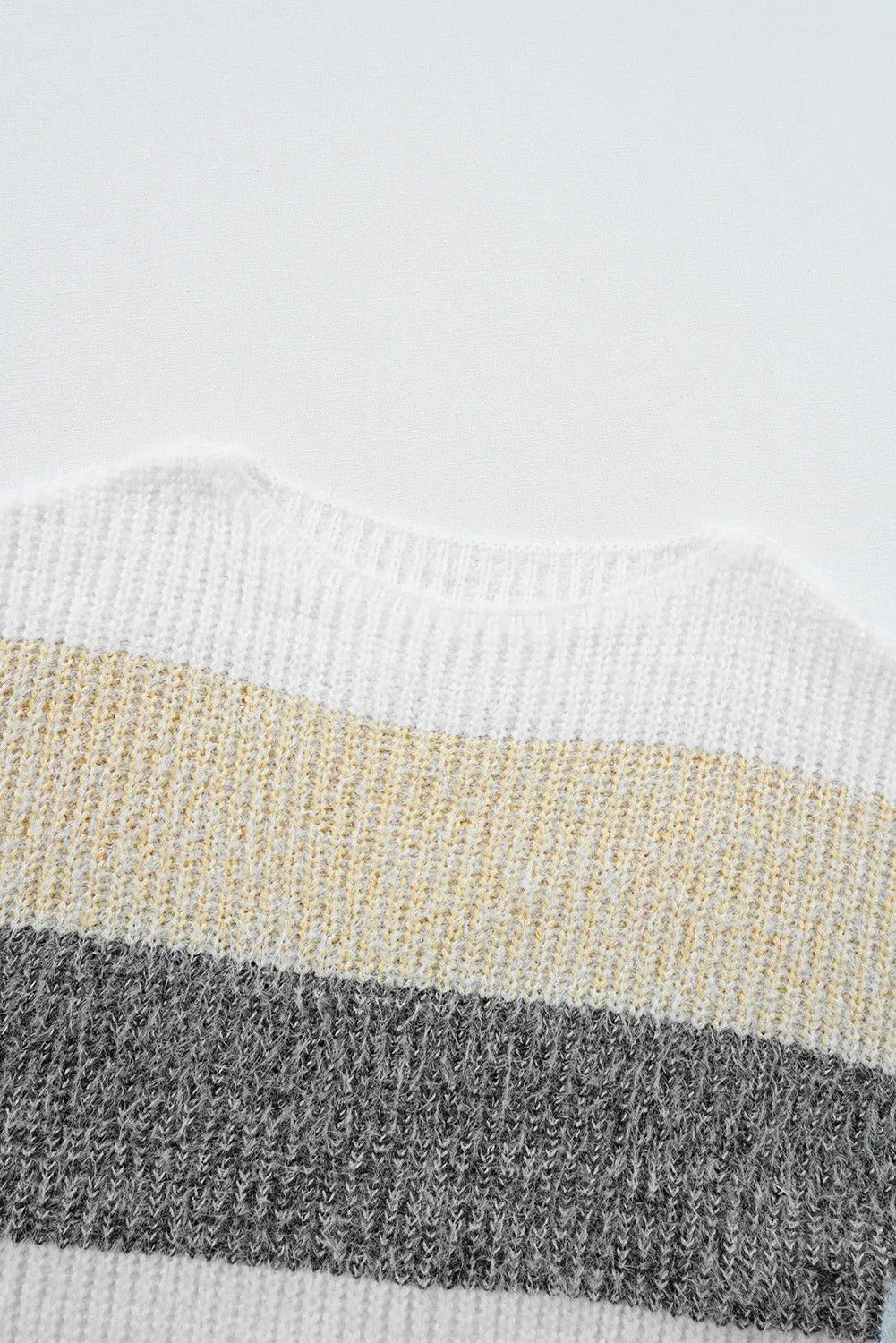 Verity Baker | Grey Striped Colorblock Knit Sweater Dress