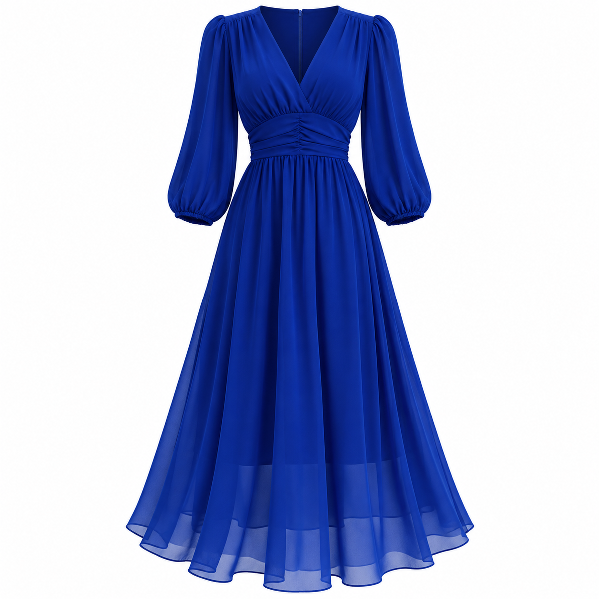 Adeline Foster | Chiffon Maxi Dress With V-Neck