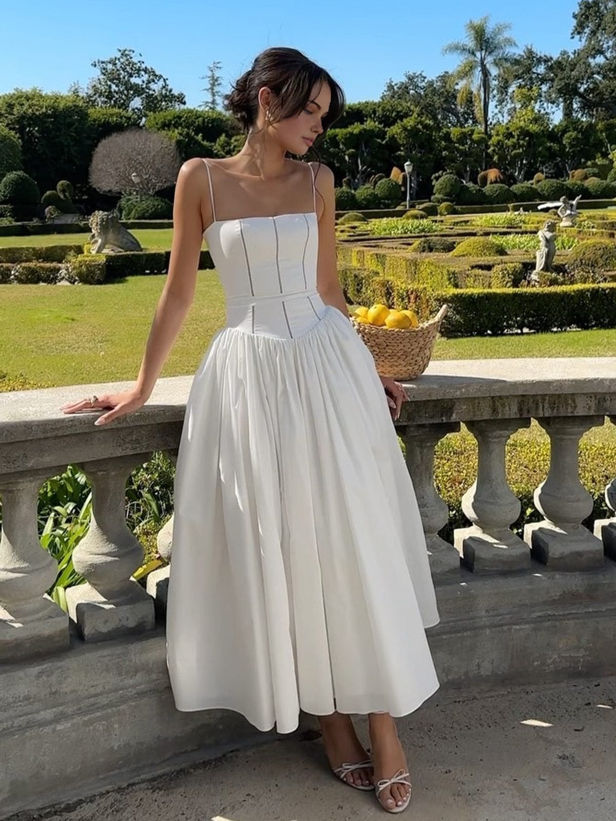 Florence Kingsley | Ivory Corset Formal Dress With Full Skirt
