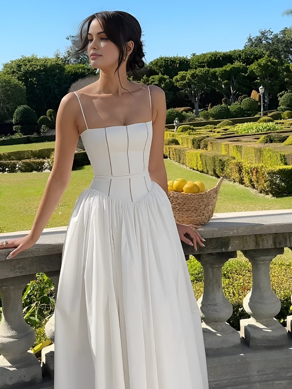 Florence Kingsley | Ivory Corset Formal Dress With Full Skirt