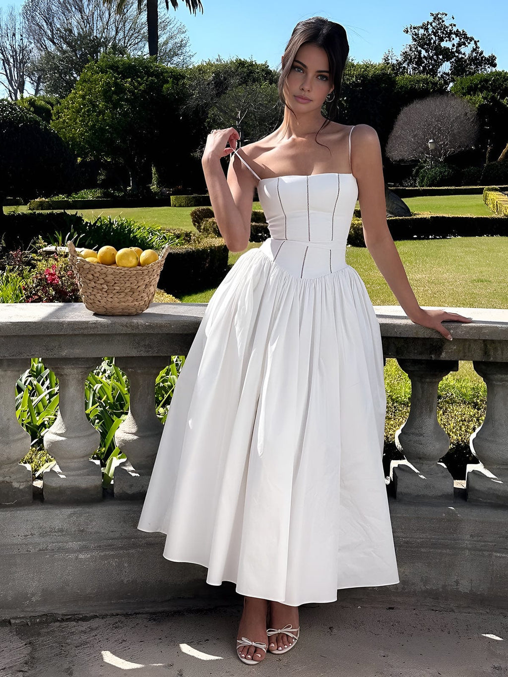 Florence Kingsley | Ivory Corset Formal Dress With Full Skirt