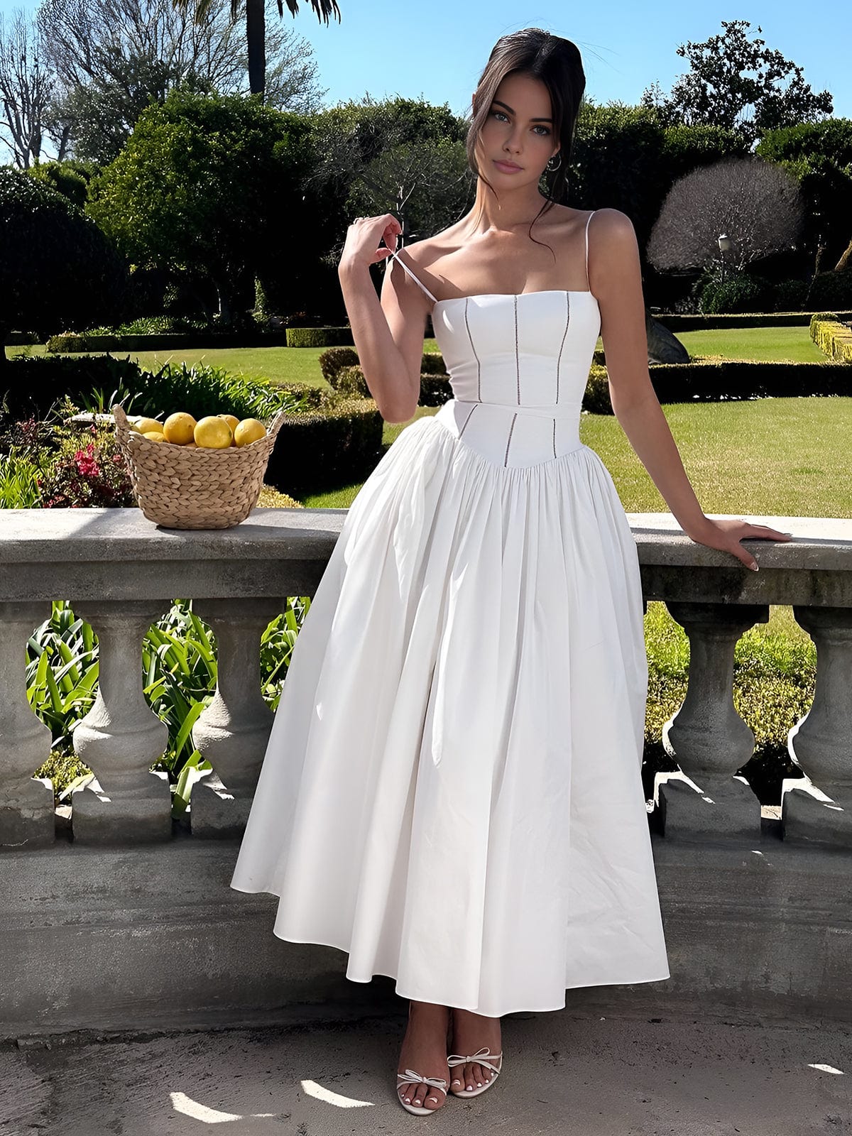 Florence Kingsley | Ivory Corset Formal Dress With Full Skirt