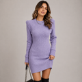 Beatrice Sinclair | Ribbed Round Neck Sweater Dress