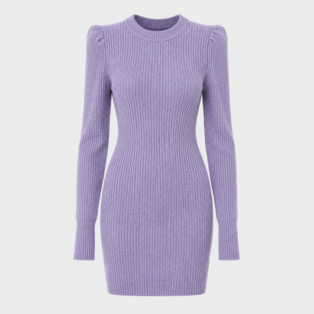 Beatrice Sinclair | Ribbed Round Neck Sweater Dress