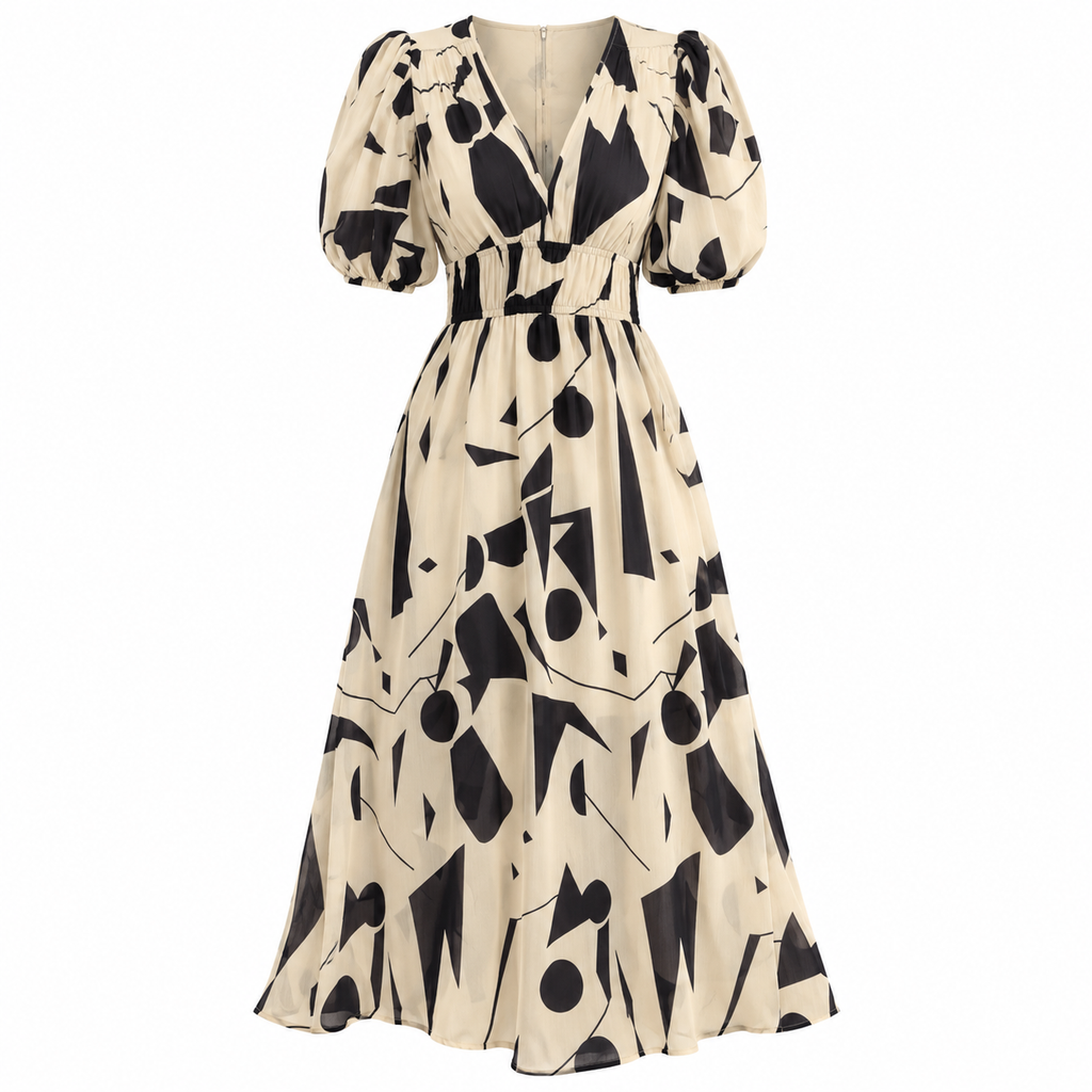 Bianca Moreau | Floral Summer Dress with Smocked Waist