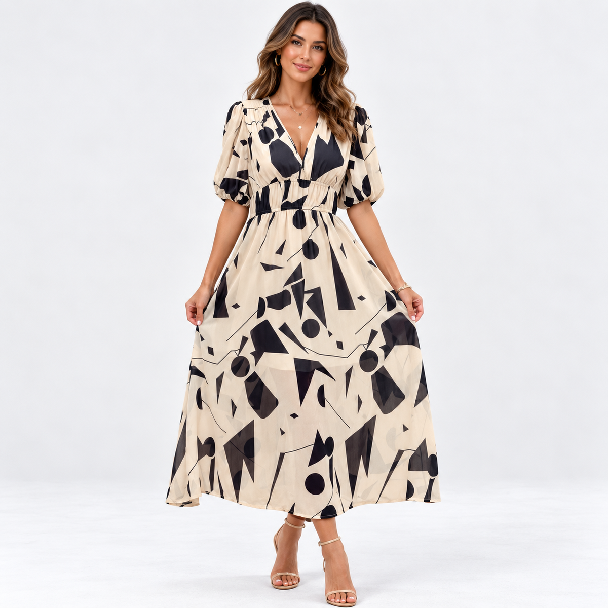 Bianca Moreau | Floral Summer Dress with Smocked Waist