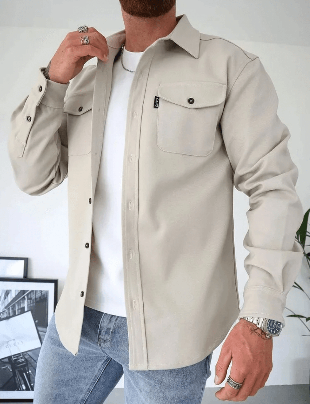 Fergus Cranmore | Brushed Cotton Work Jacket With Chest Pockets