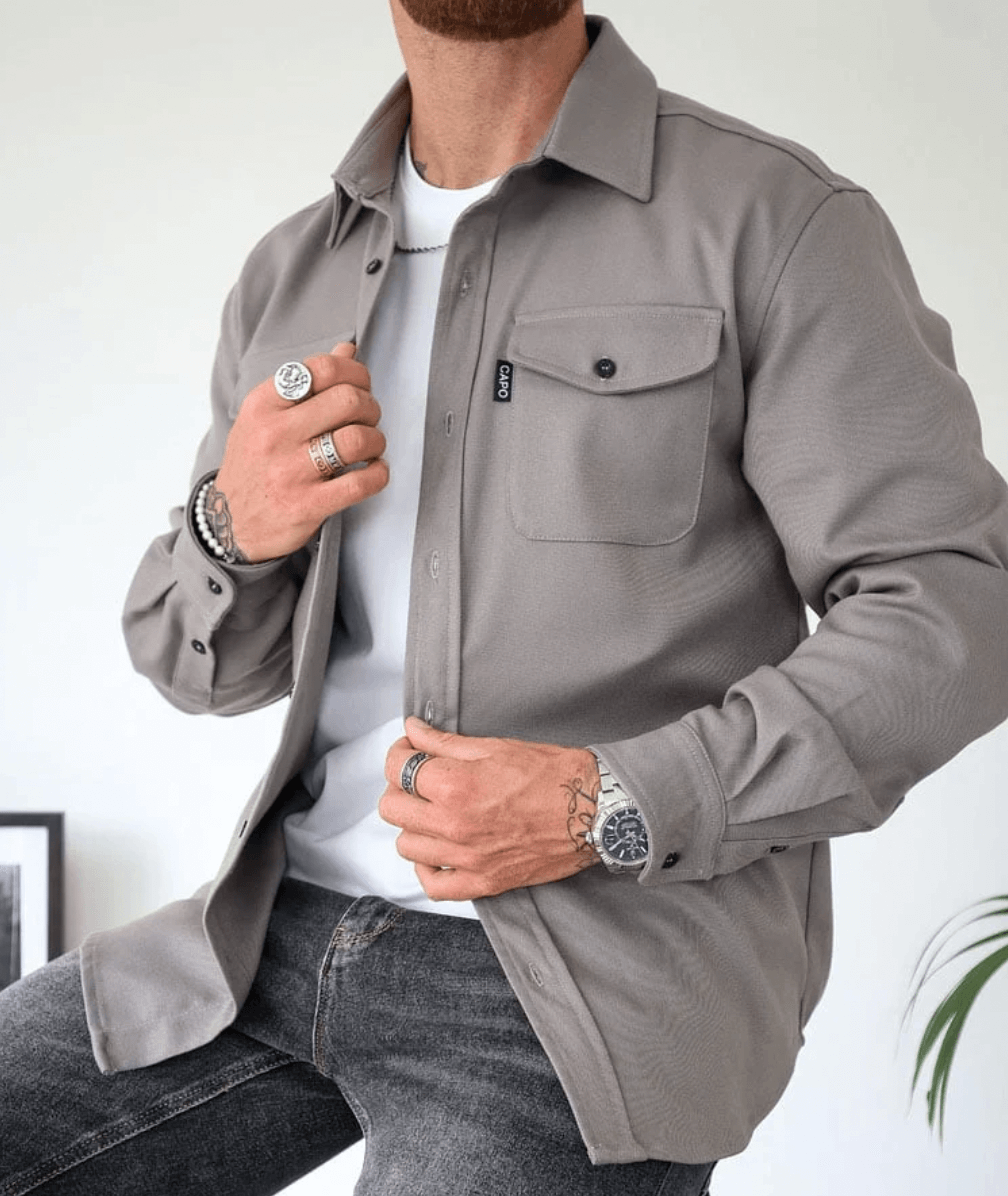 Fergus Cranmore | Brushed Cotton Work Jacket With Chest Pockets