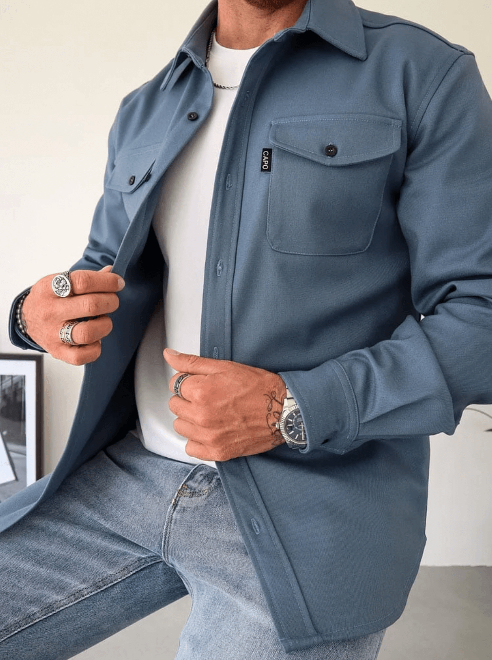 Fergus Cranmore | Brushed Cotton Work Jacket With Chest Pockets
