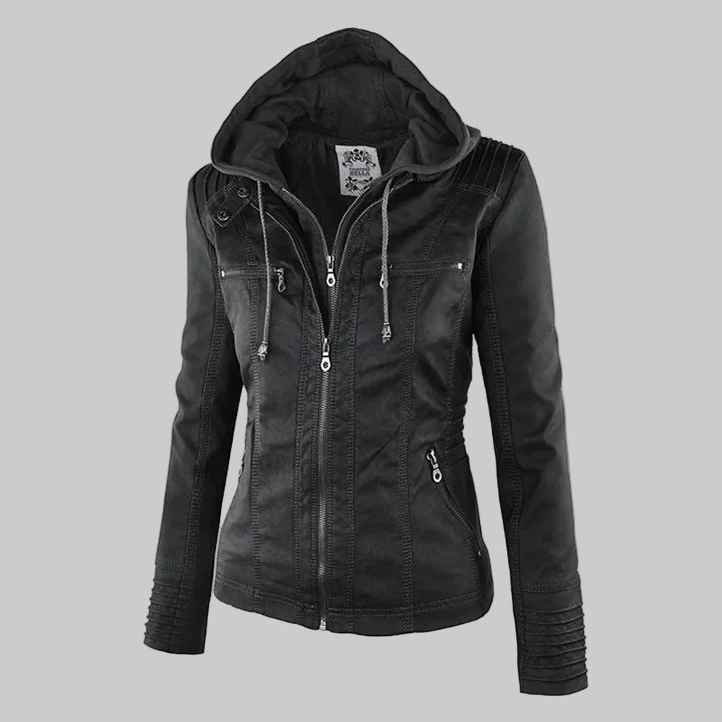 Hooded Biker Jacket