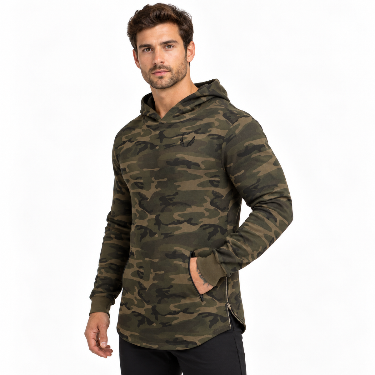 Bryn Osborne | Longline Camouflage Hoodie
