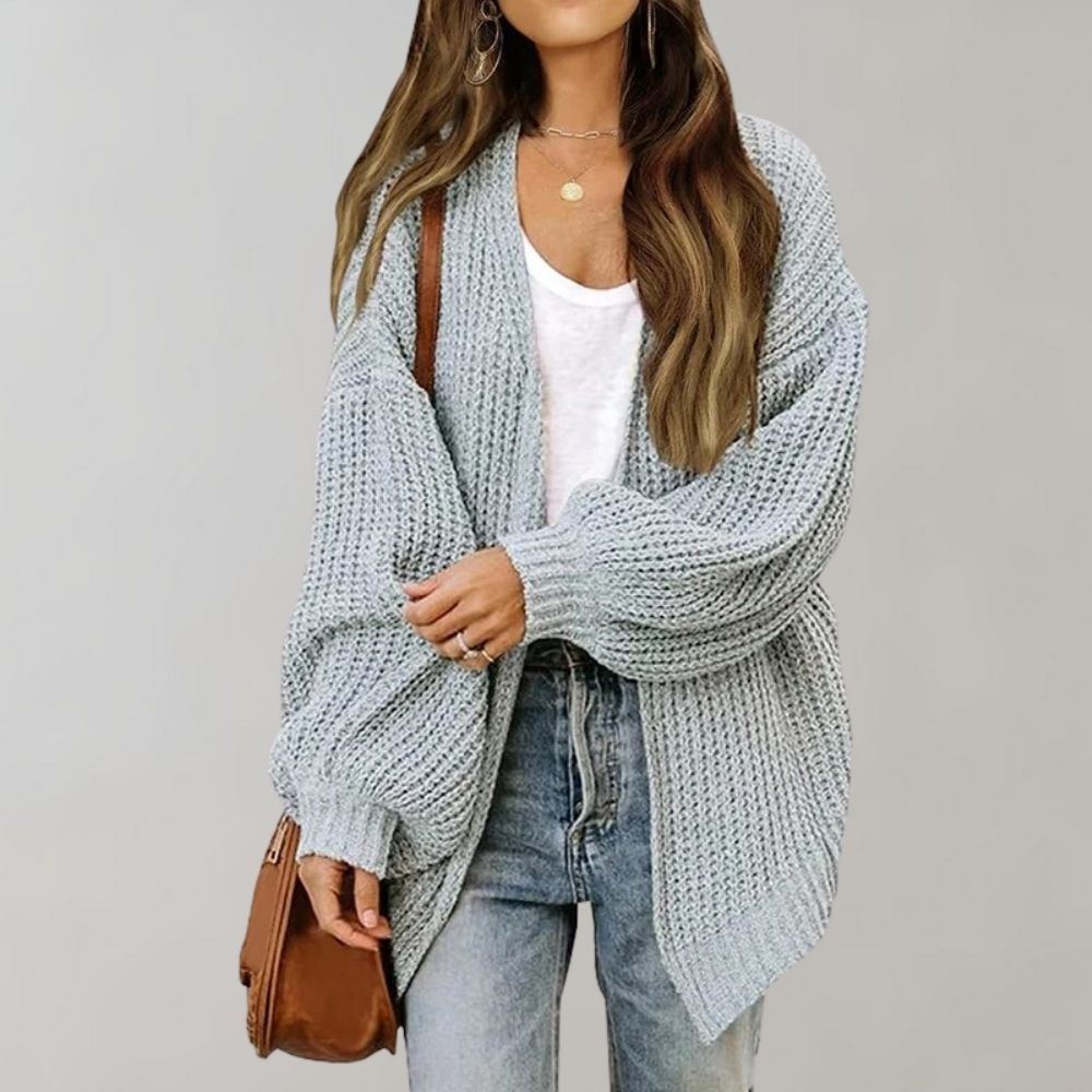 Freya Whitaker | Relaxed Open-Front Chunky Knit Cardigan