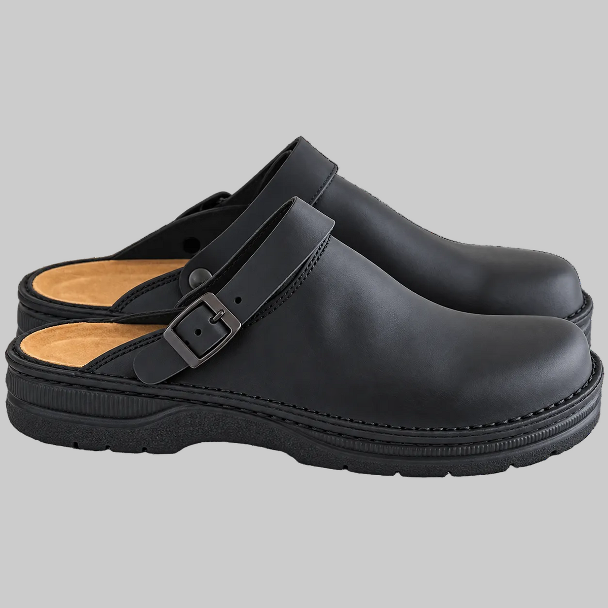 Comfort Slip-On Shoes with Buckle Strap