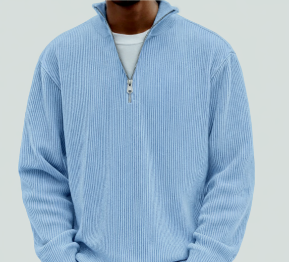 Desmond Hartnell | Ribbed Half-Zip High Neck Jumper