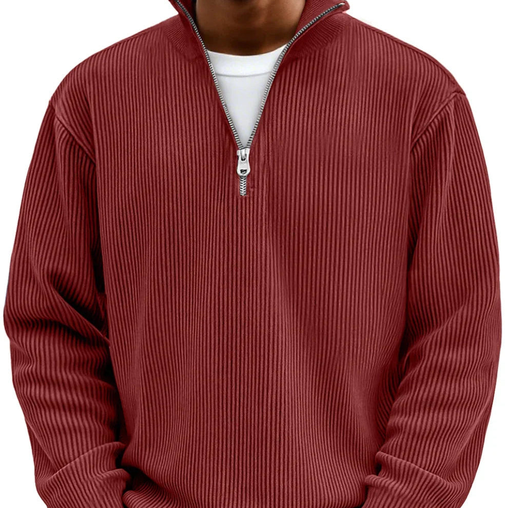 Desmond Hartnell | Ribbed Half-Zip High Neck Jumper