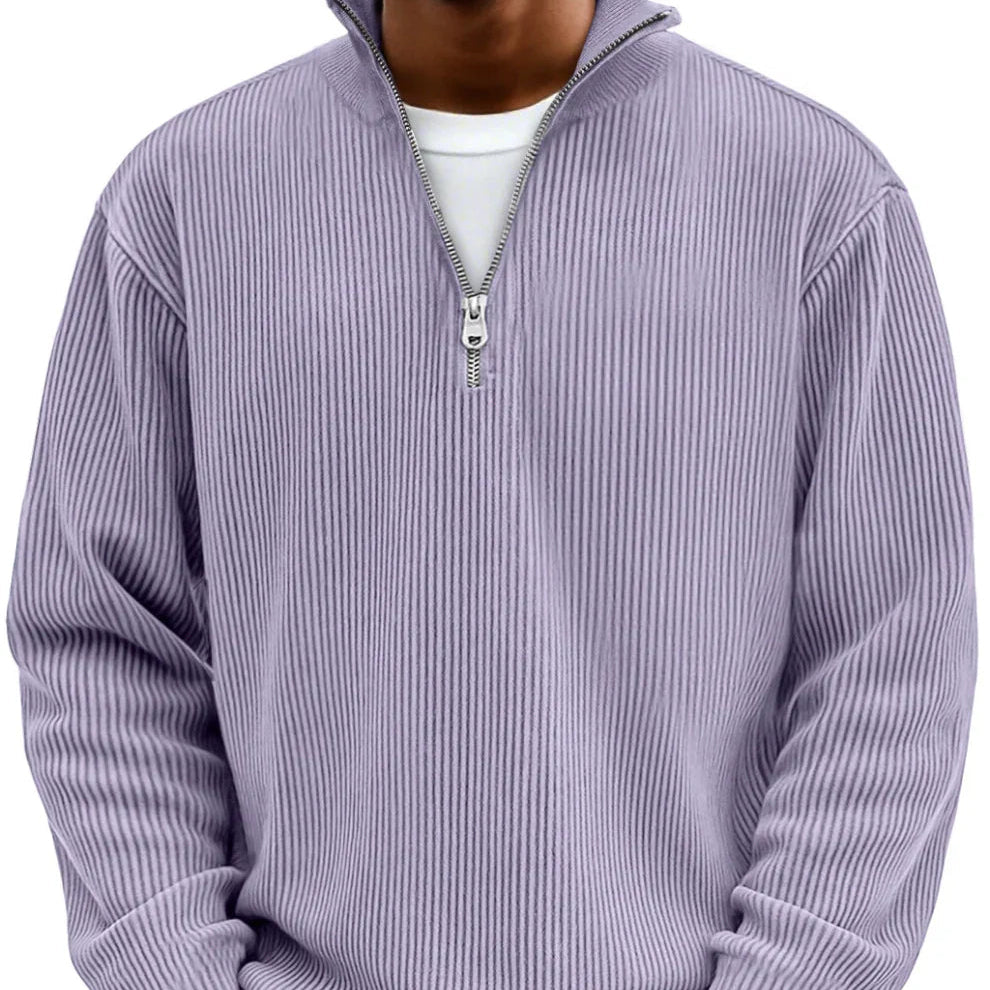 Desmond Hartnell | Ribbed Half-Zip High Neck Jumper