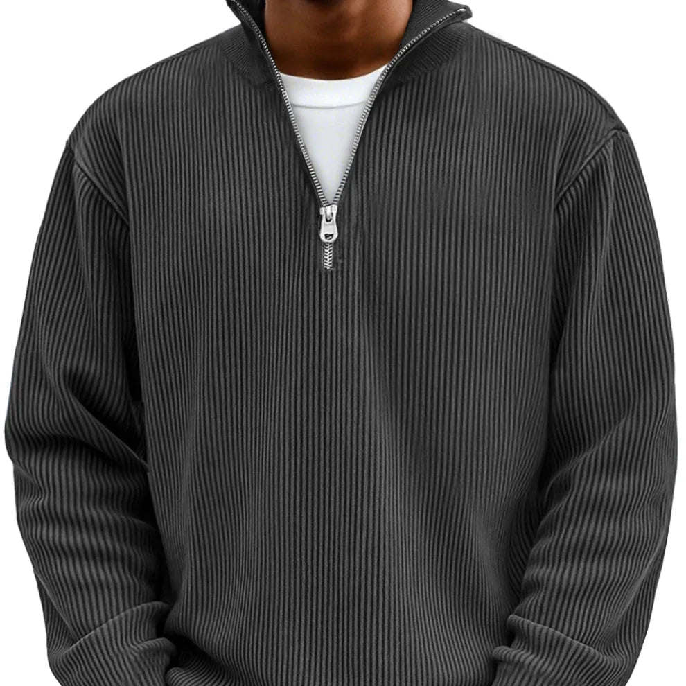 Desmond Hartnell | Ribbed Half-Zip High Neck Jumper