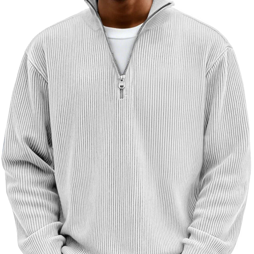 Desmond Hartnell | Ribbed Half-Zip High Neck Jumper