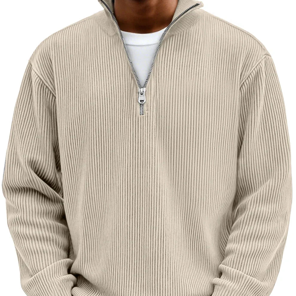 Desmond Hartnell | Ribbed Half-Zip High Neck Jumper