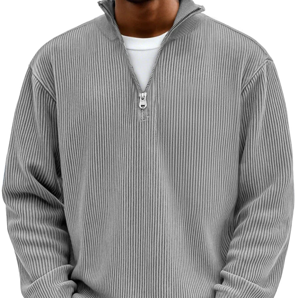 Desmond Hartnell | Ribbed Half-Zip High Neck Jumper