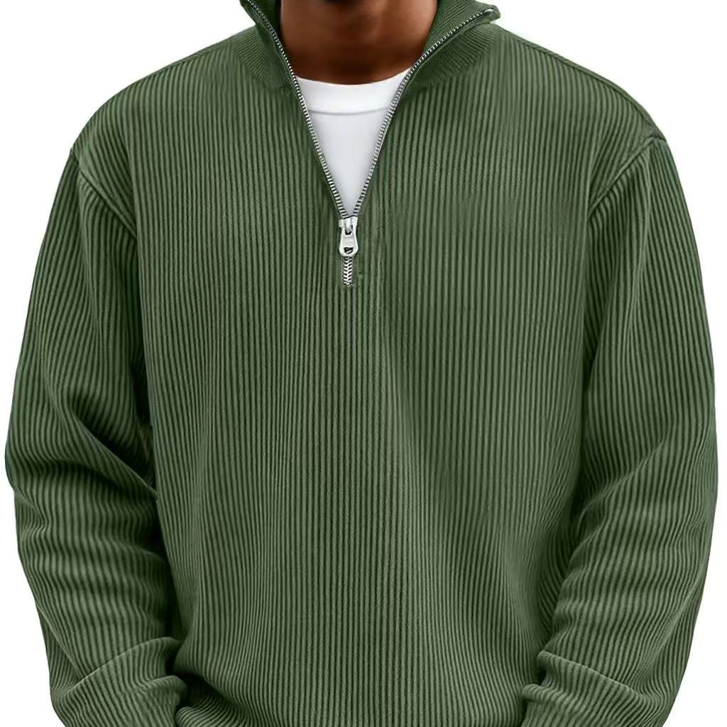Desmond Hartnell | Ribbed Half-Zip High Neck Jumper