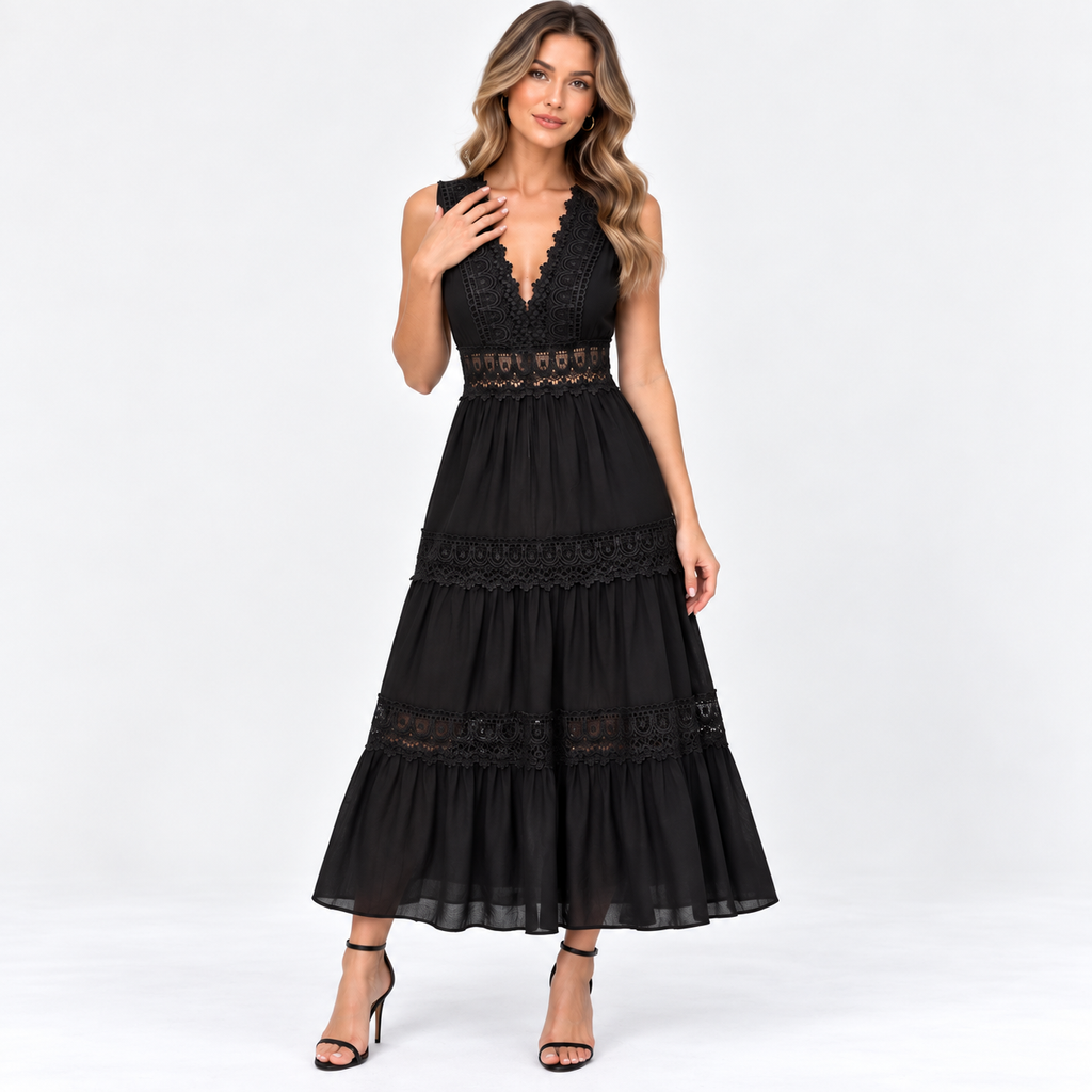 Camille Fontaine | Crochet Lace Maxi Dress
