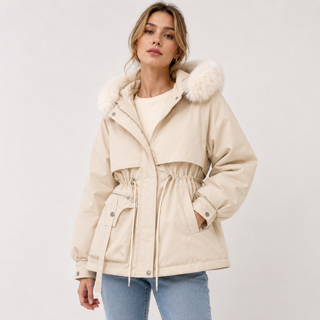 Charlotte Jones | Faux Fur Hood Padded Parka Coat for Women