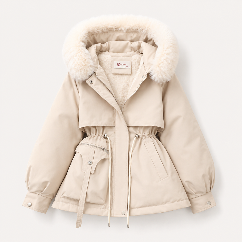 Charlotte Jones | Faux Fur Hood Padded Parka Coat for Women