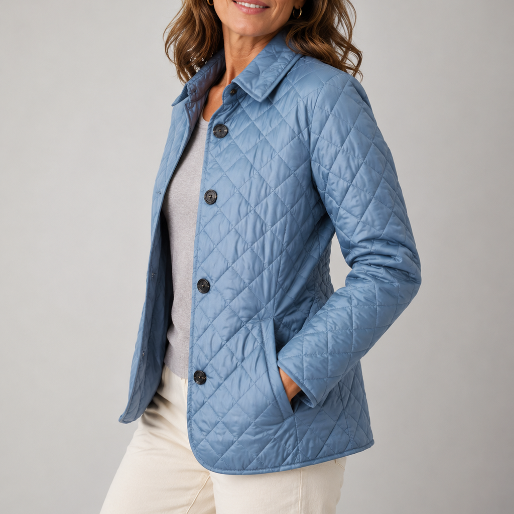 Women's Lightweight Diamond Quilted Button-Front Jacket