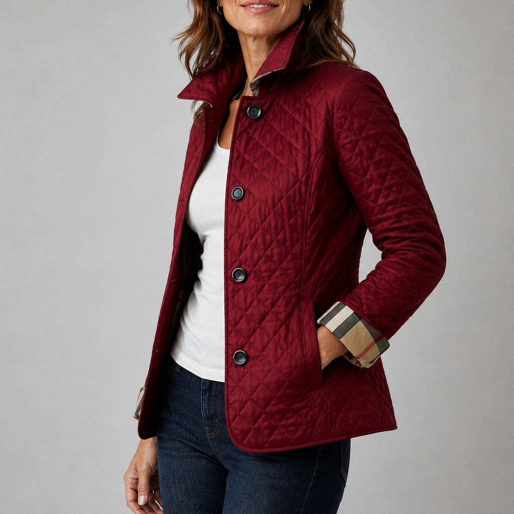 Women's Lightweight Diamond Quilted Button-Front Jacket