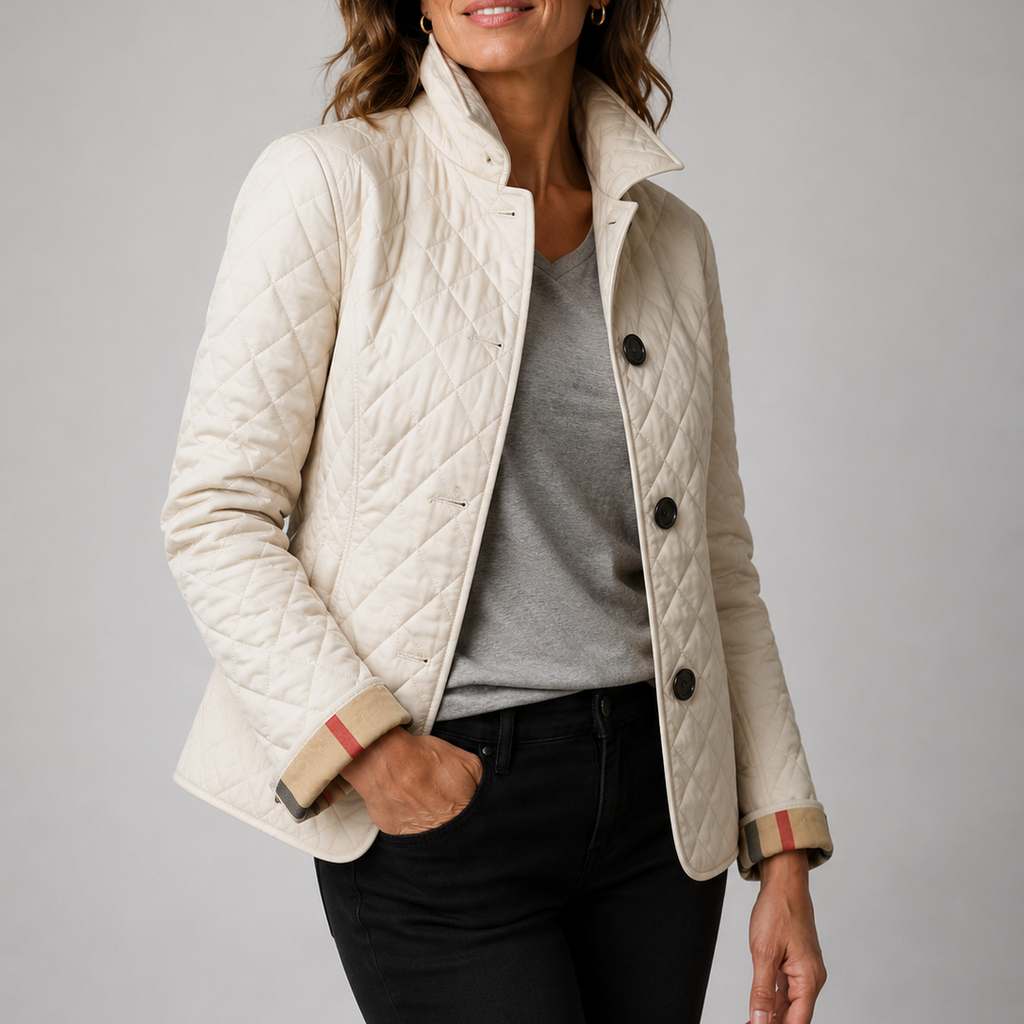 Women's Lightweight Diamond Quilted Button-Front Jacket