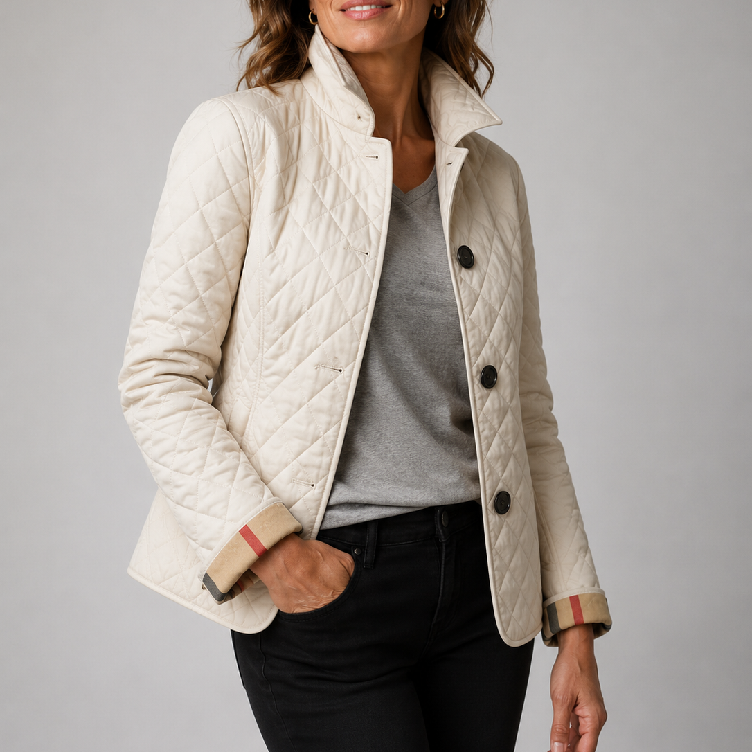 Women's Lightweight Diamond Quilted Button-Front Jacket
