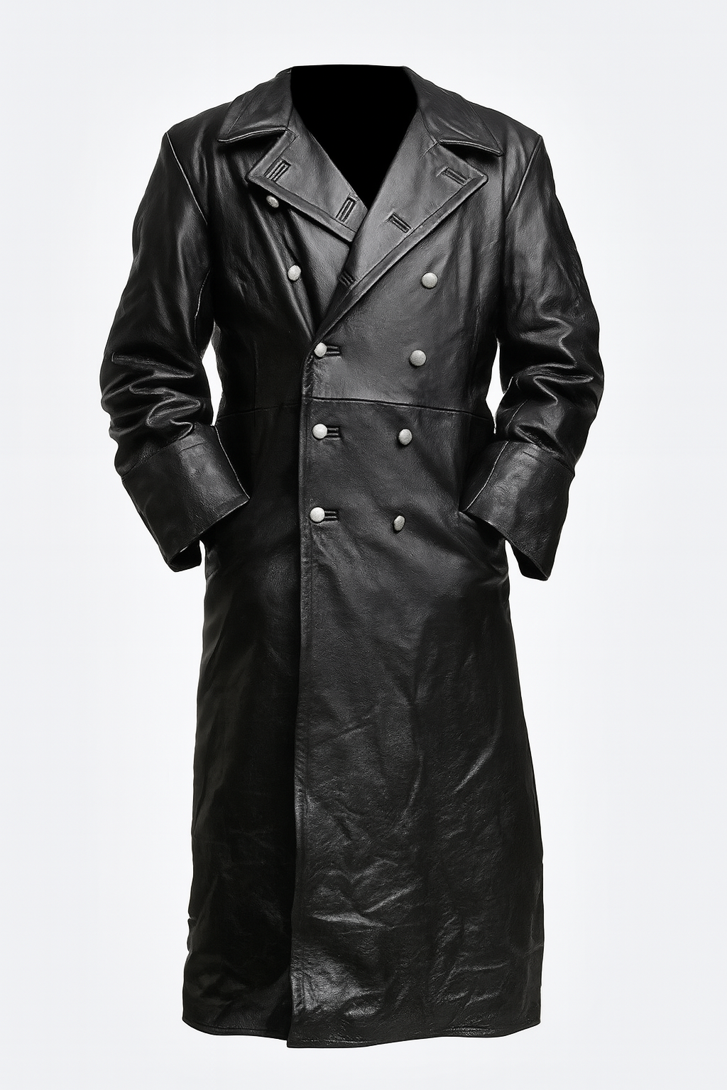 Frederick Pennington | Belted Leather Trench Coat For Men