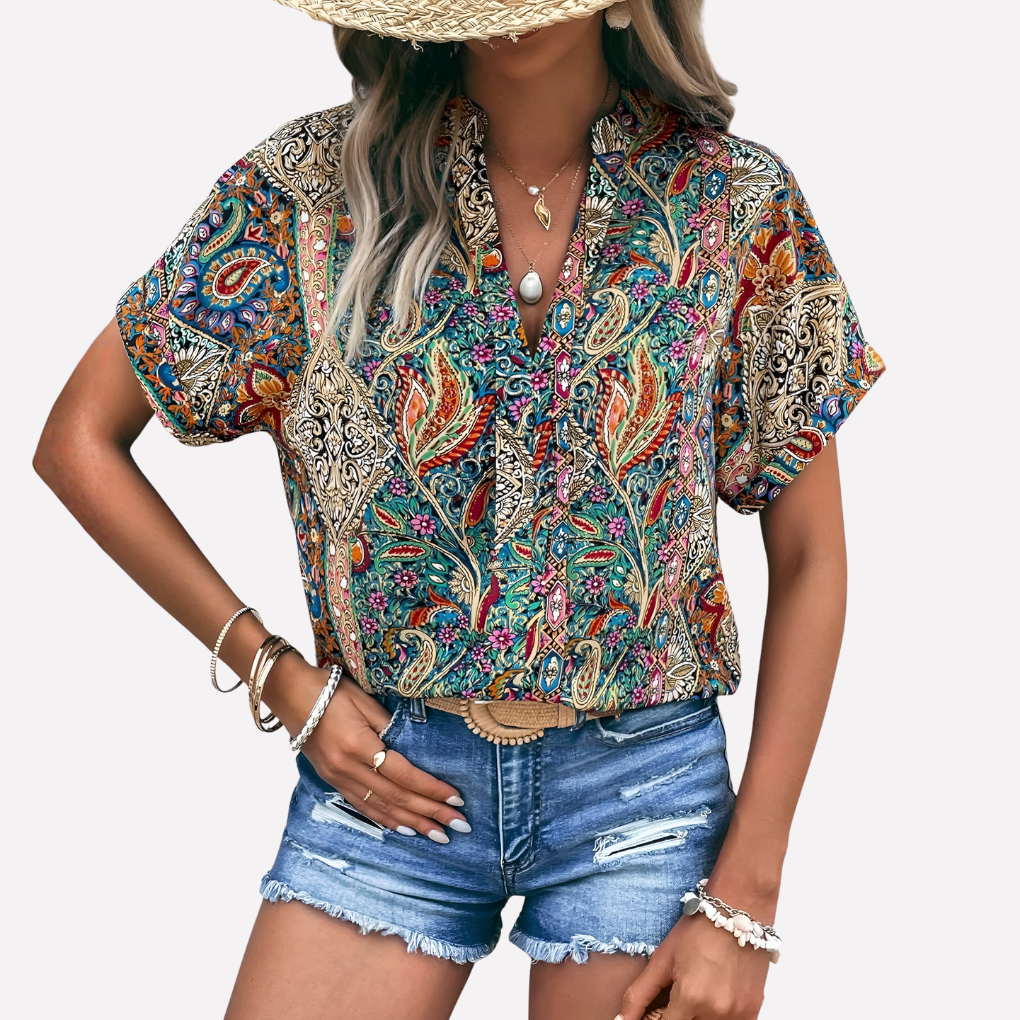 Cecily Marchbank | Paisley Print Blouse With Drop-Shoulder Sleeves