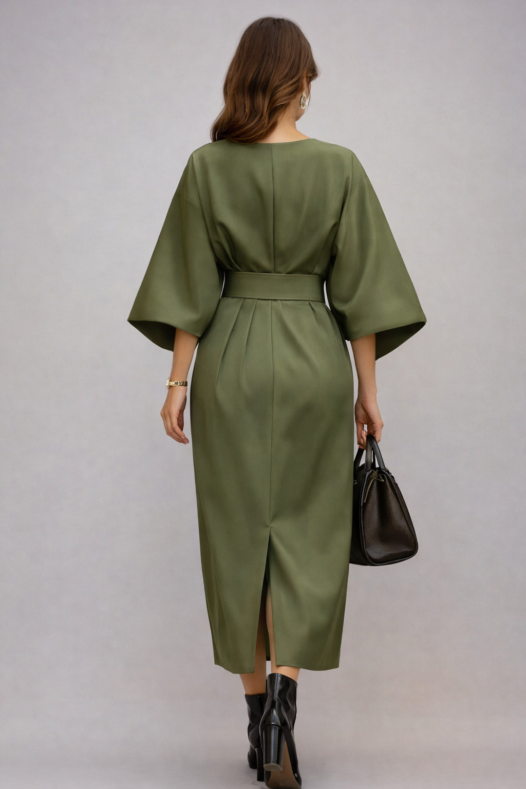 Charlotte Bellini | Elegant Belted Midi Dress For Women