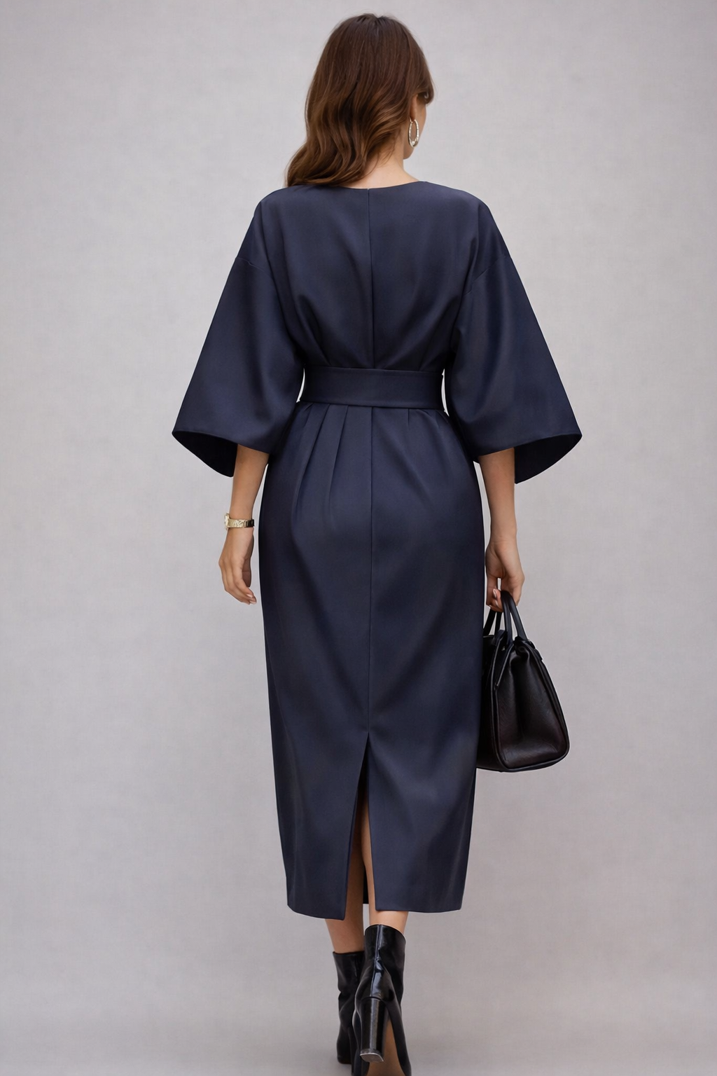 Charlotte Bellini | Elegant Belted Midi Dress For Women