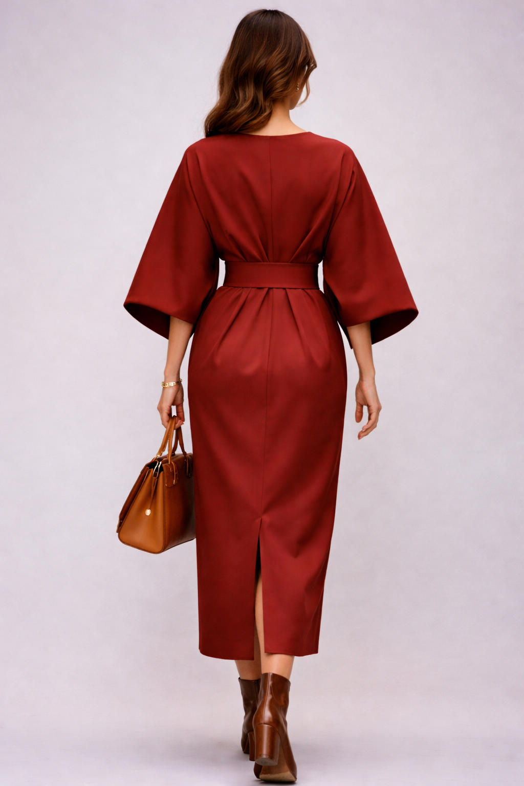 Charlotte Bellini | Elegant Belted Midi Dress For Women