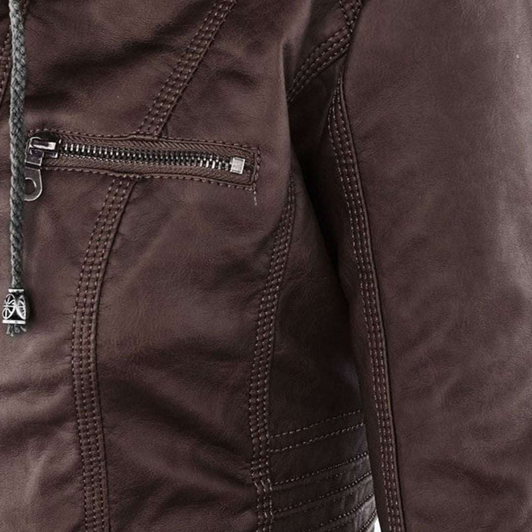 Painterly Print Hooded Zip Jacket