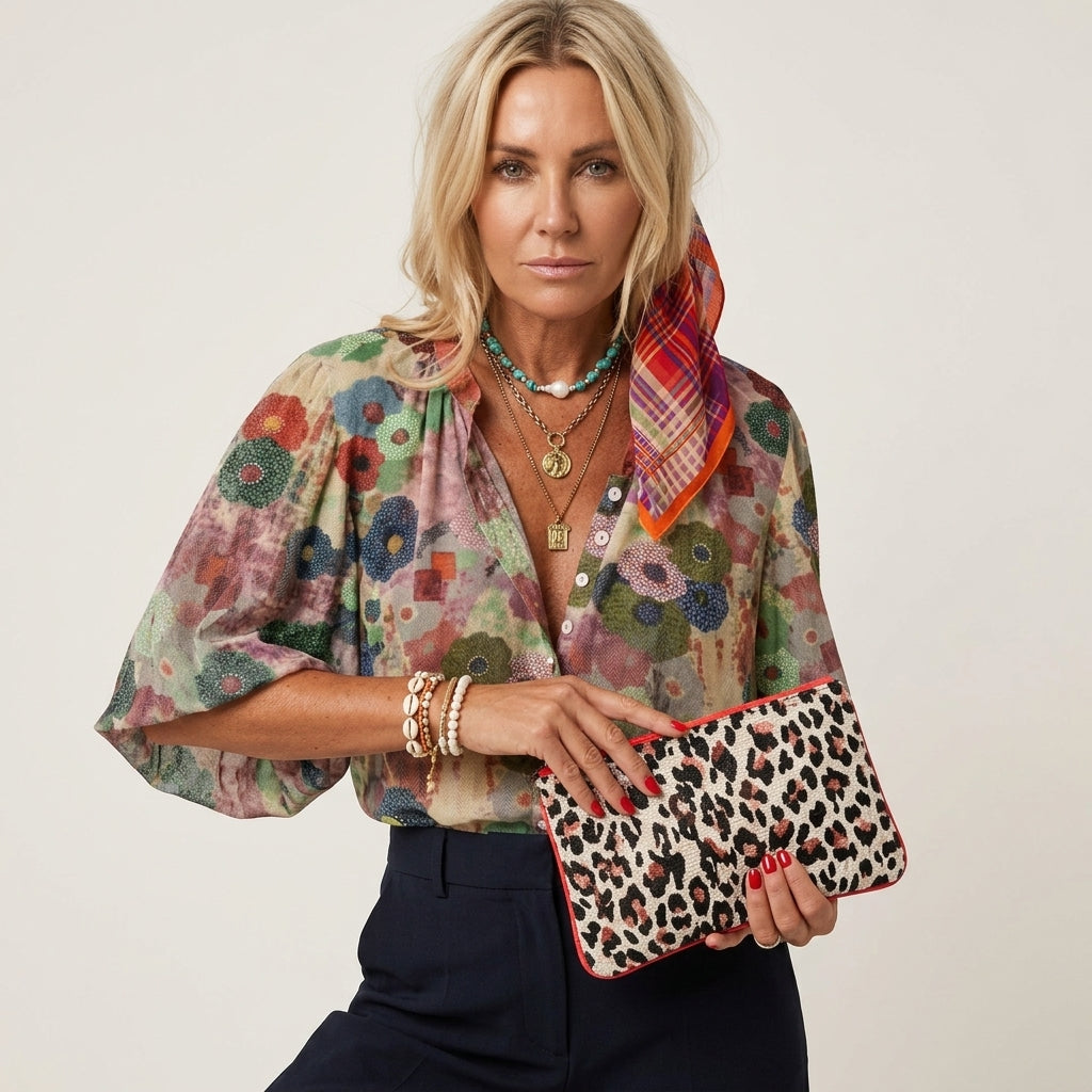 Genevieve Fletcher | Floral Print Blouse With Bell Sleeves