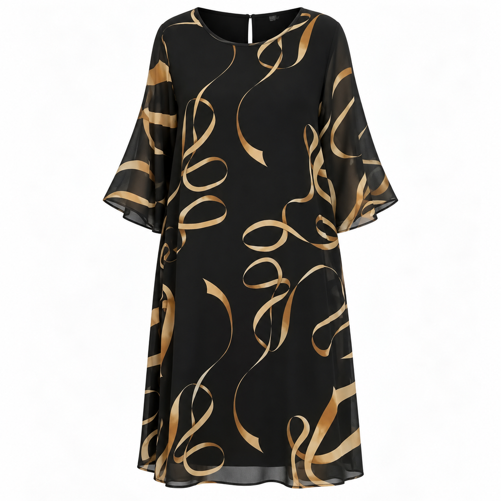 Georgina Pemberton | Ribbon Print Cocktail Dress With Tie Detail